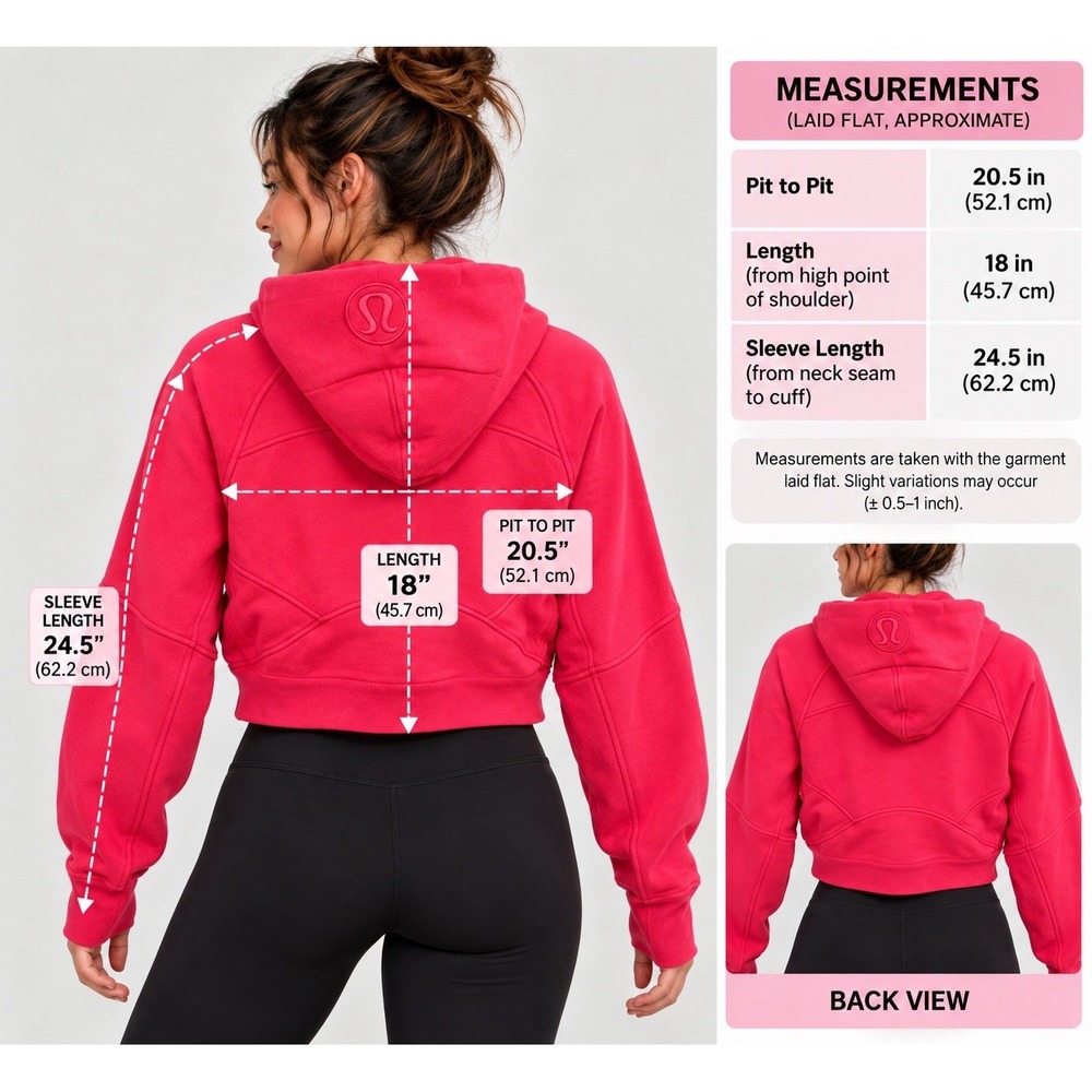 Lululemon Scuba 1/2 Zip Fleece Pullover Hoodie Pink XS LW3DM4S.0 - Picture 3 of 13